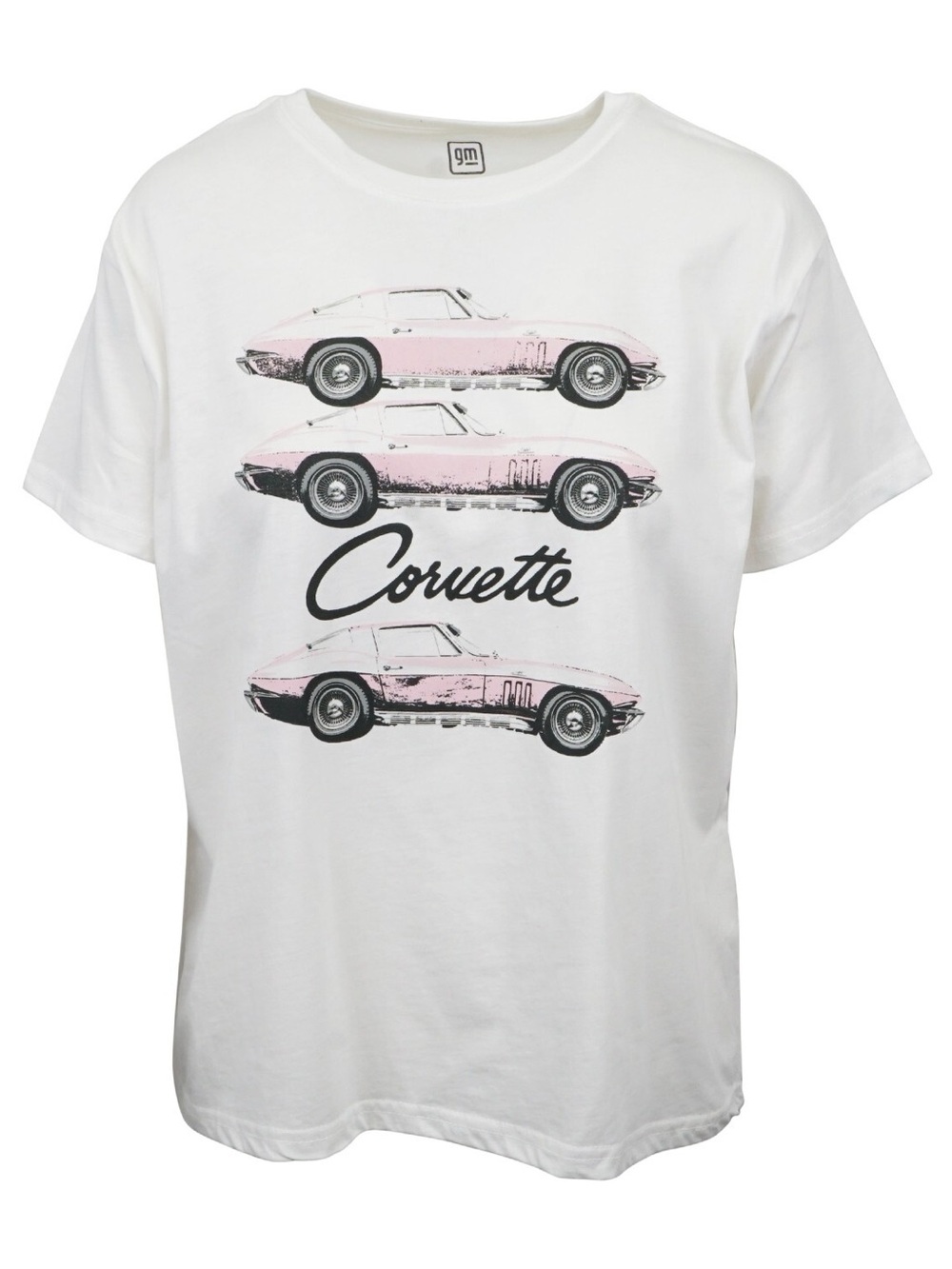 Official GM Pink Corvette Graphic Tee White Crewneck Size S